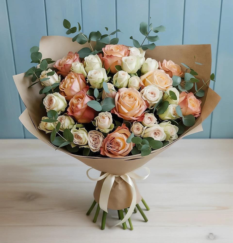 Букет цветов из: Альстромерии и Розы в Лабинске
