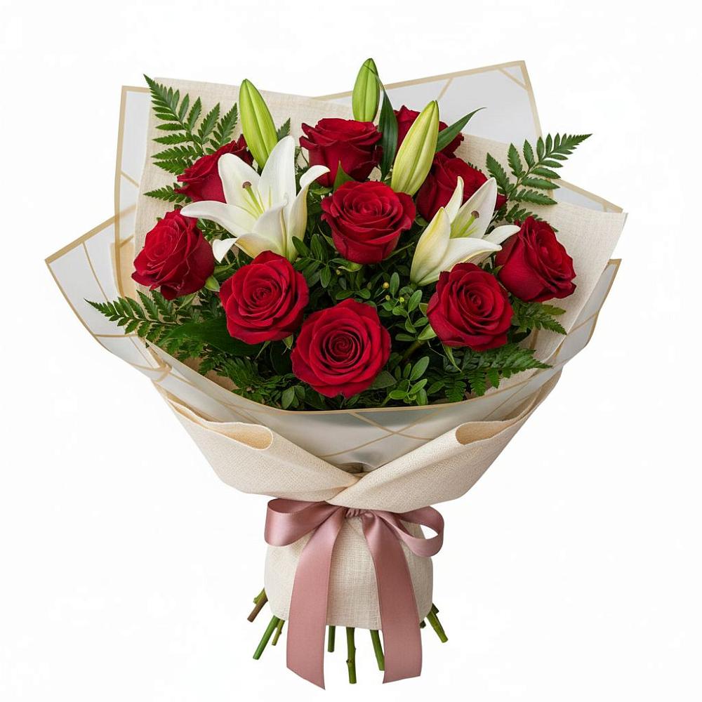 Букет цветов из: Лилии и Розы в Лабинске