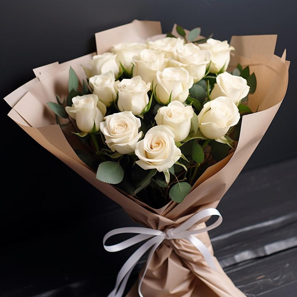 Букет 15 Белых роз в Лабинске