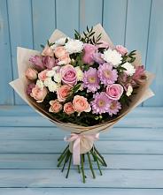 Букет цветов из:  Хризантемы, Розы и Альстромерии #REPLACE_PRED# Лабинске