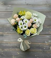 Букет цветов из:  Альстромерии, Розы и Хризантемы в Лабинске